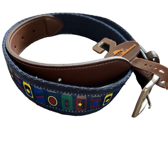 NWT Tommy Bahama Beer Can Beverage Cans Multicolored Blue Belt Mens size S 30-32 - Picture 2 of 11